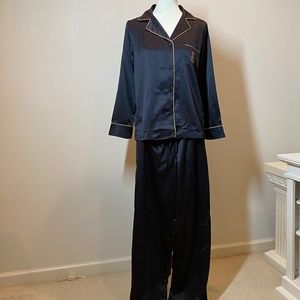 Ralph Lauren Black Satin Pajama Set